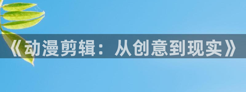dreamnote樱花动漫：《动漫剪辑：从创意到现实》